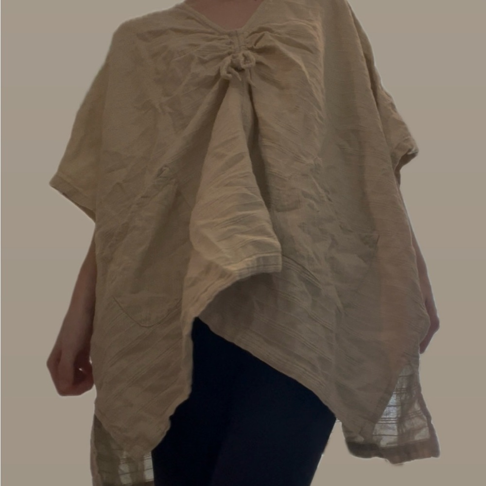 Chic Beige Poncho Top